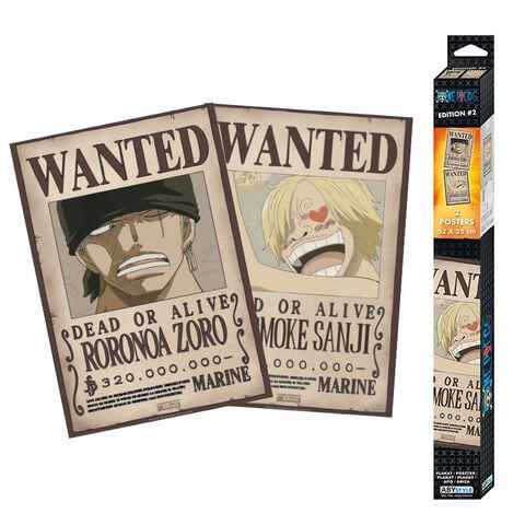 Poster Chibi - One Piece - Wanted - Zoro & Sanji X2